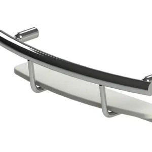 combination grab bar/shampoo shelf